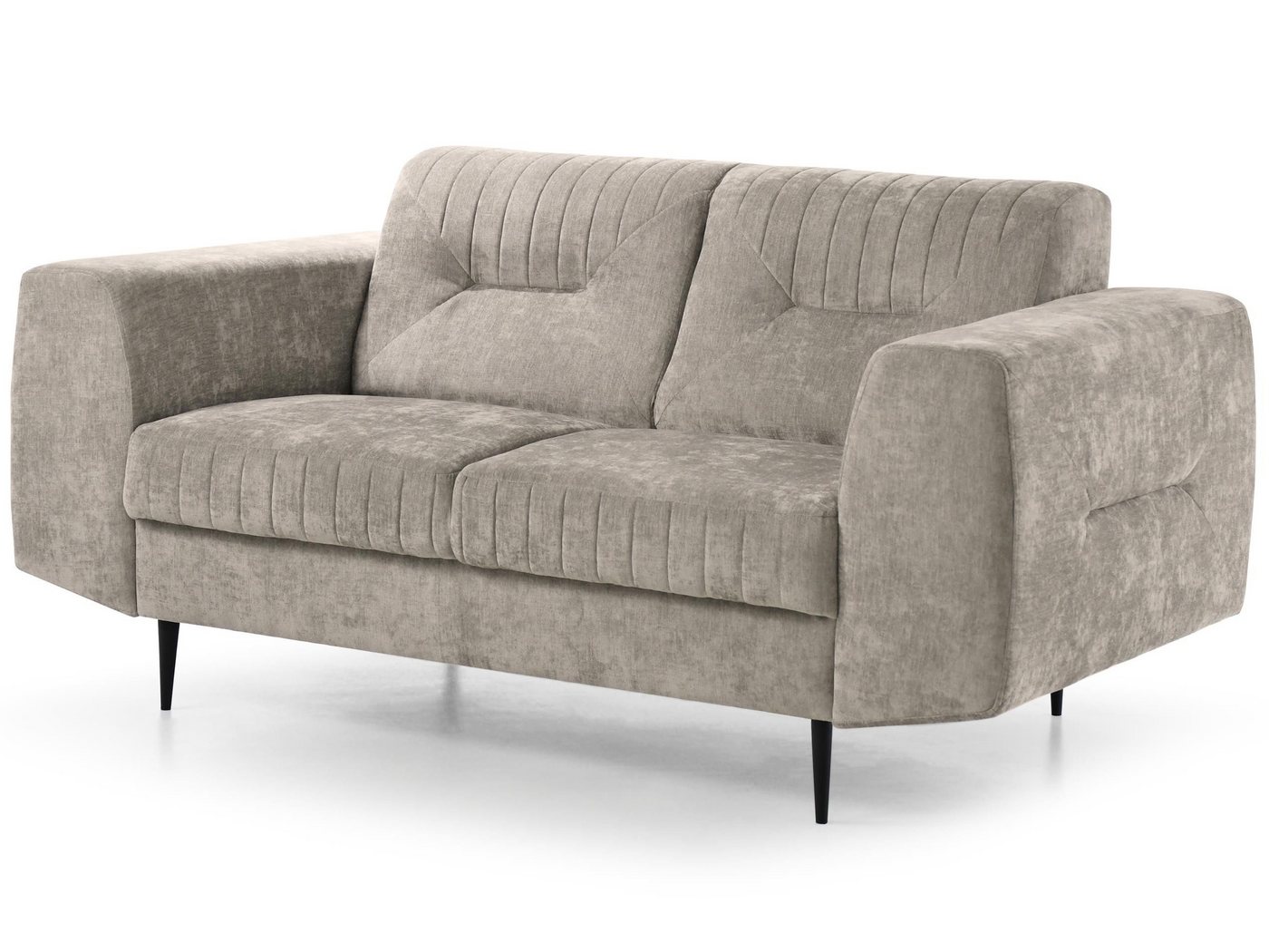 Beautysofa 2-Sitzer VENEZIA modernes Wohnzimmer Sofa, viele modische Farben zur Auswahl, Design Couch mit Metallbeinen – Bild 2 von 5