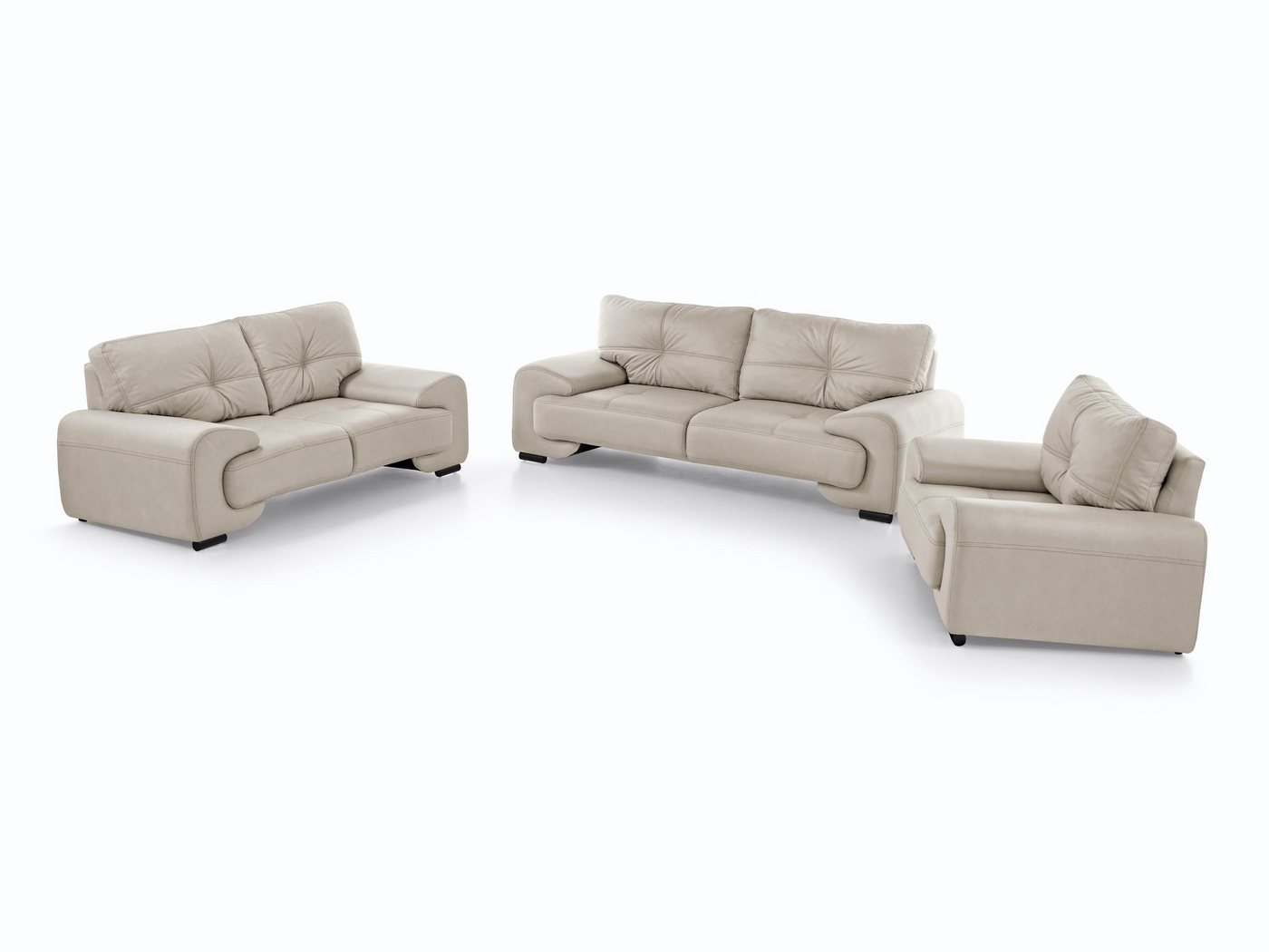 Beautysofa Big-Sofa Polstergarnitur Omega Set 3+2+1 Sofa Wohnzimmer Sofagarnitur, modernes Sofaset für Wohnzimmer, Kunstleder Couchgarnitur im modernen Design – Bild 2 von 5