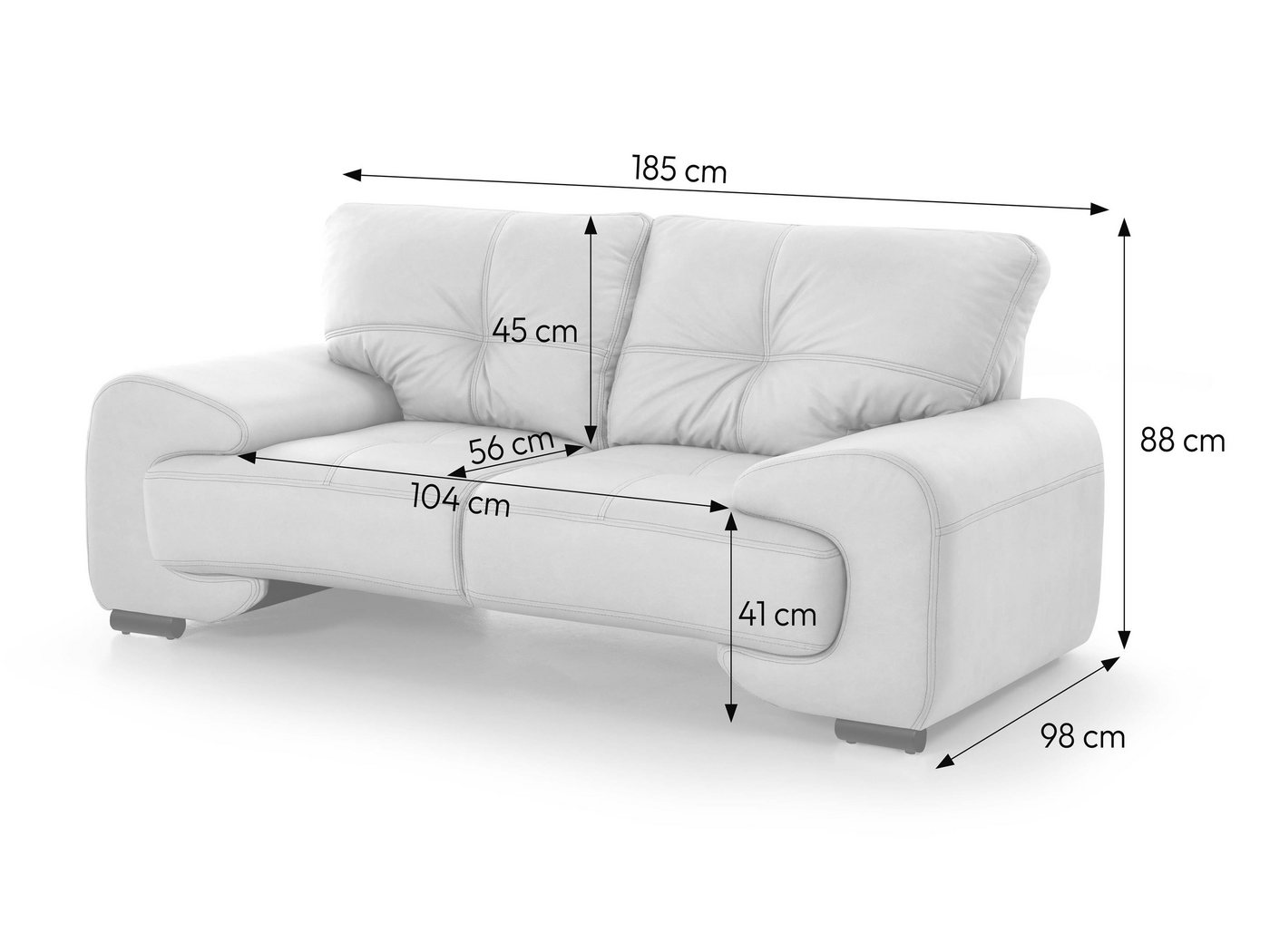 Beautysofa Big-Sofa Polstergarnitur Omega Set 3+2+1 Sofa Wohnzimmer Sofagarnitur, modernes Sofaset für Wohnzimmer, Kunstleder Couchgarnitur im modernen Design – Bild 4 von 5