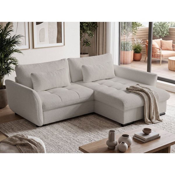 Beautysofa Ecksofa Caro, Lieferung beinhaltet die Einbringung in die Wohnung, 240 cm Corner Sofa, stilvoll Wohnzimmerecke, Bettfunktion