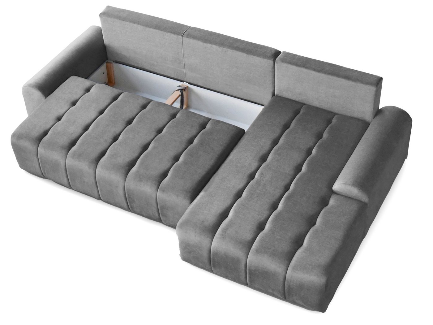 Beautysofa Ecksofa COSTA mit Schlaffunktion & Bettkasten, Liegefläche: 128 × 234 cm, modernes Design – Bild 3 von 5