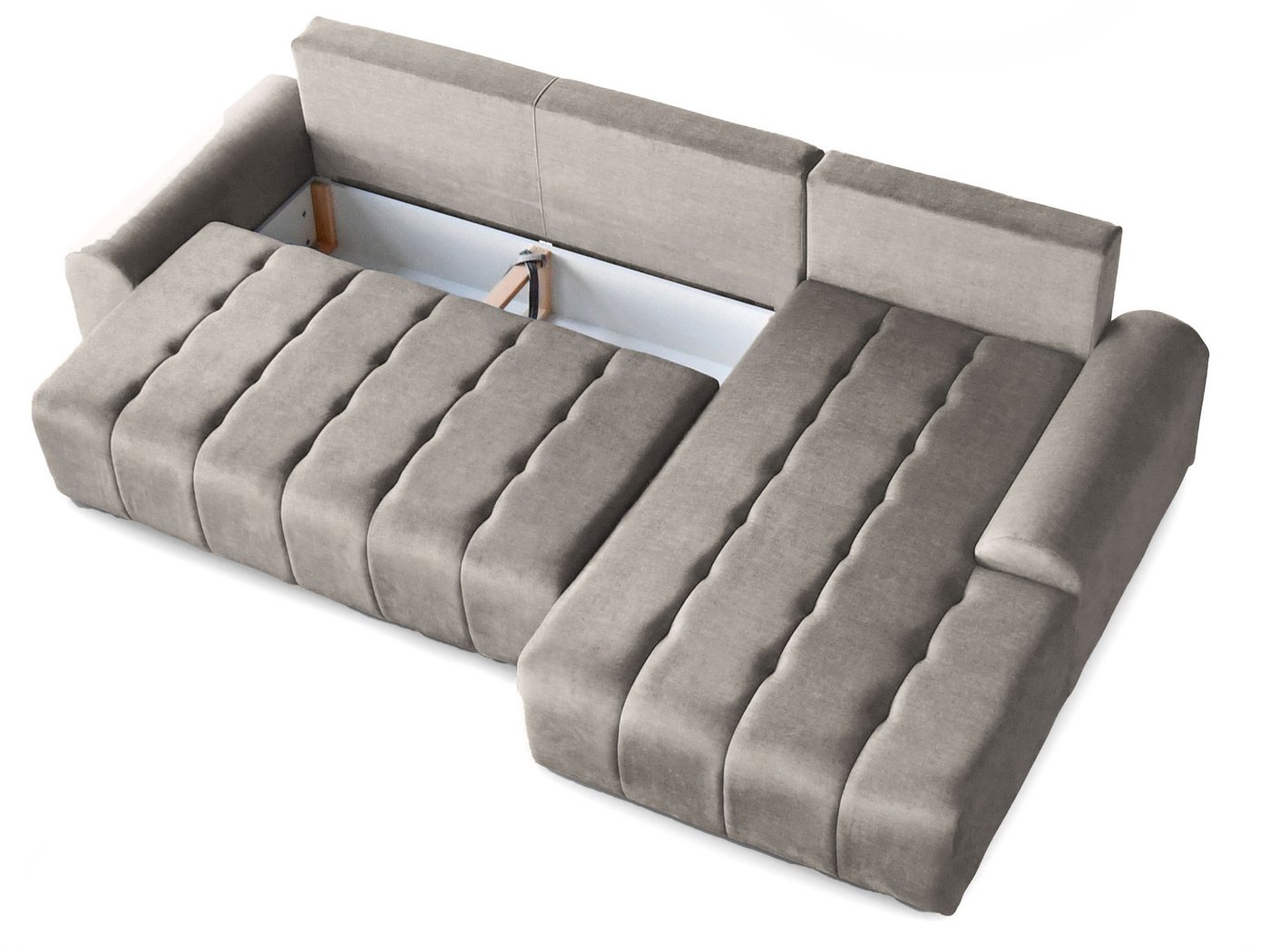 Beautysofa Ecksofa COSTA mit Schlaffunktion & Bettkasten, Liegefläche: 128 × 234 cm, modernes Design – Bild 3 von 5