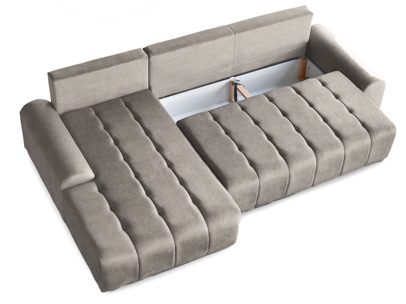 Beautysofa Ecksofa COSTA mit Schlaffunktion & Bettkasten, Liegefläche: 128 × 234 cm, modernes Design – Bild 3 von 5