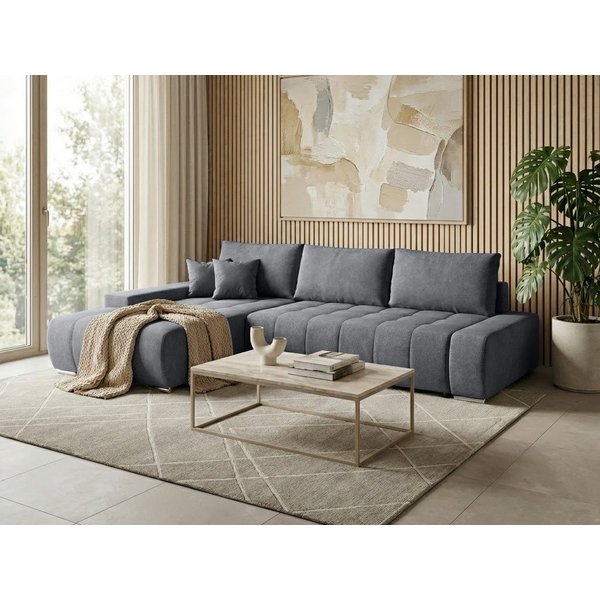 Beautysofa Ecksofa Draco L mit Schlaffunktion, in pflegeleichten Stoffen, Bettkasten