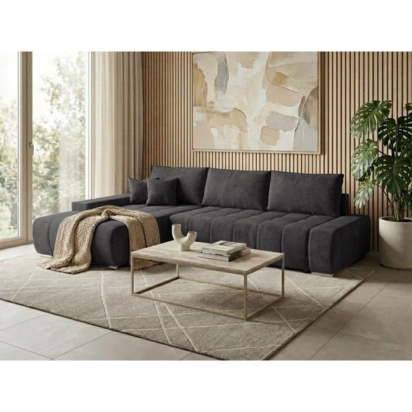 Beautysofa Ecksofa Draco L mit Schlaffunktion, in pflegeleichten Stoffen, Bettkasten