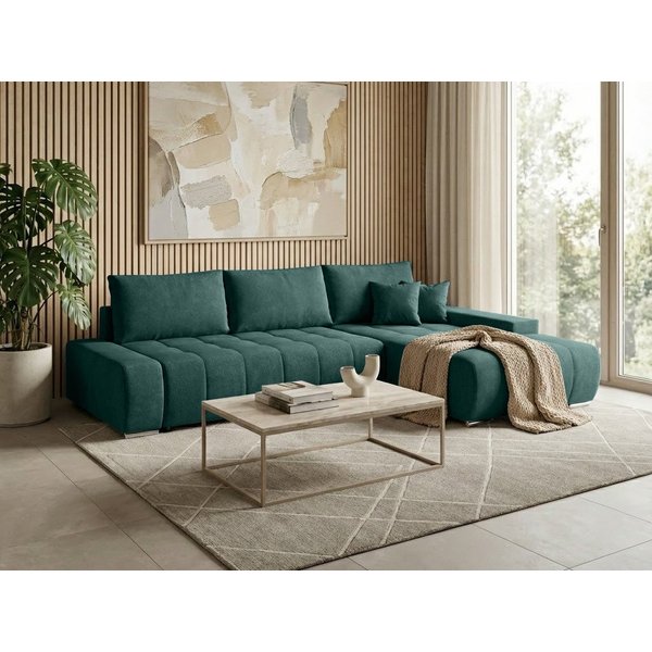 Beautysofa Ecksofa Draco L mit Schlaffunktion, in pflegeleichten Stoffen, Bettkasten