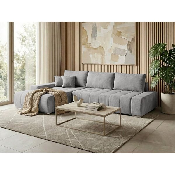Beautysofa Ecksofa Draco L mit Schlaffunktion, in pflegeleichten Stoffen, Bettkasten