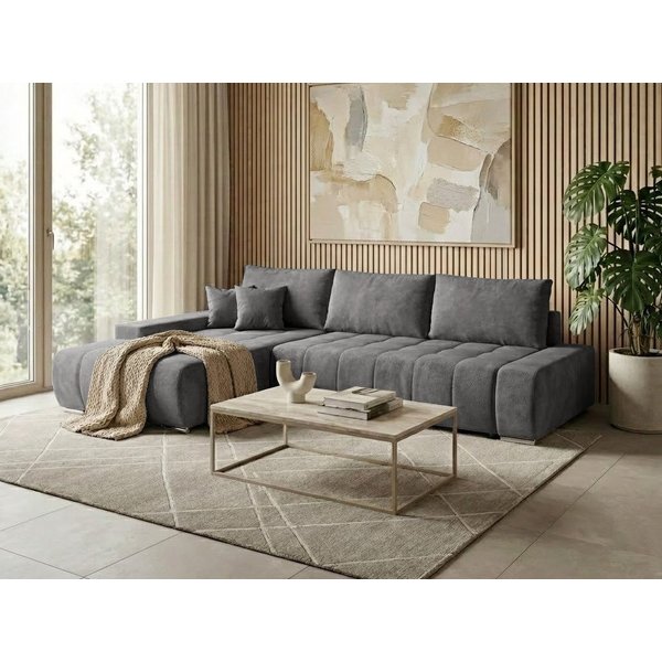 Beautysofa Ecksofa Draco L mit Schlaffunktion, in pflegeleichten Stoffen, Bettkasten