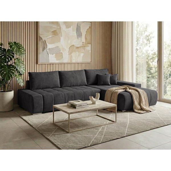 Beautysofa Ecksofa Draco L mit Schlaffunktion, in pflegeleichten Stoffen, Bettkasten