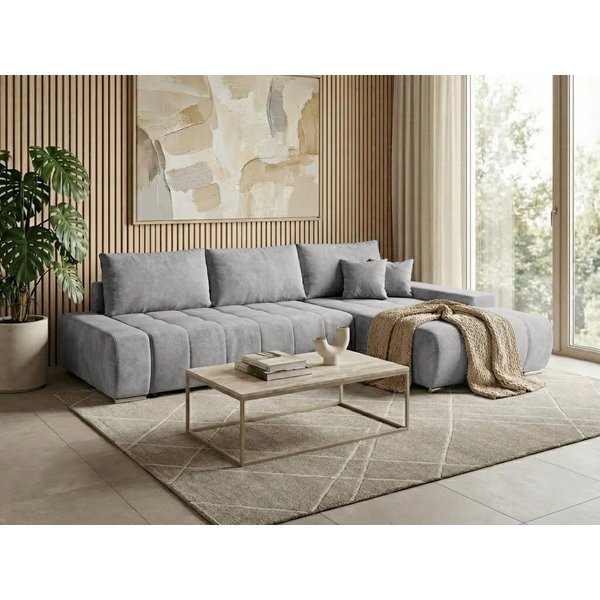 Beautysofa Ecksofa Draco L mit Schlaffunktion, in pflegeleichten Stoffen, Bettkasten