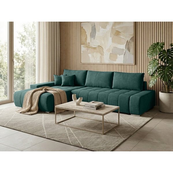 Beautysofa Ecksofa Draco L mit Schlaffunktion, in pflegeleichten Stoffen, Bettkasten