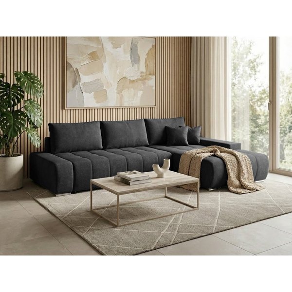 Beautysofa Ecksofa Draco L mit Schlaffunktion, in pflegeleichten Stoffen, Bettkasten