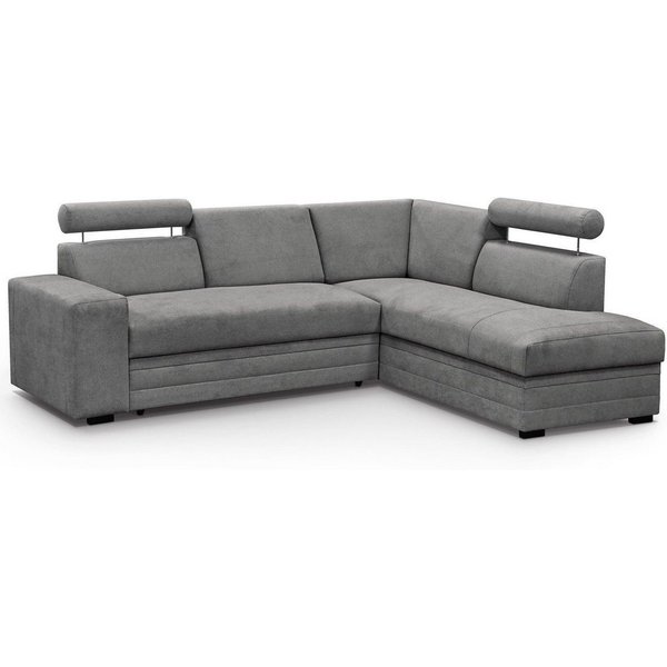 Beautysofa Ecksofa mit Bettkasten und verstellbaren Kopfstützen Roma, 250 cm breite L-Form Polsterecke, mit Schlaffunkton