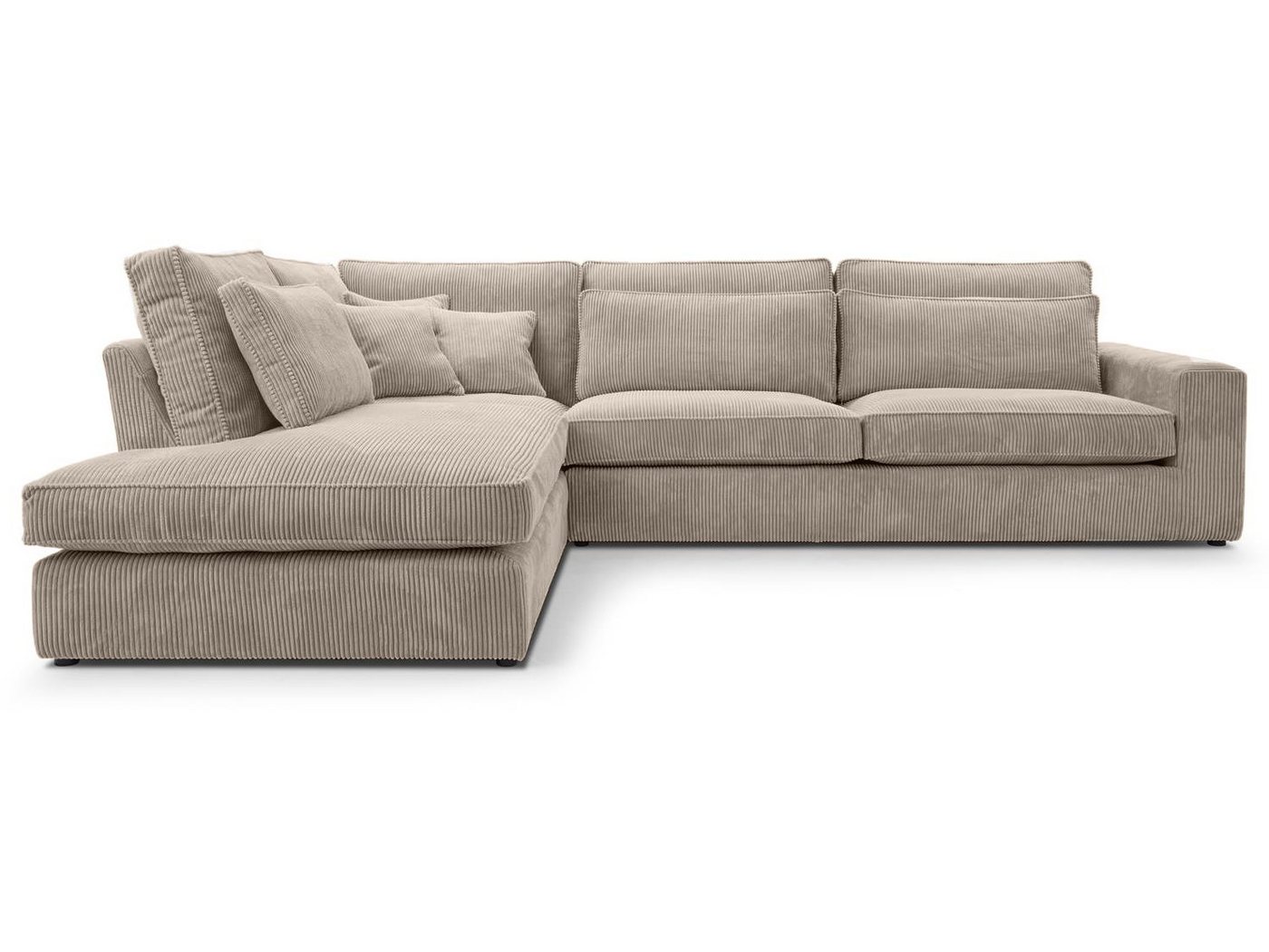 Beautysofa Ecksofa mit dekorativen Kissen PARMA, im modernes Design, klassische Polsterecke inklusive Wellenfedern, Ottomane links oder rechts wählbar – Bild 2 von 5