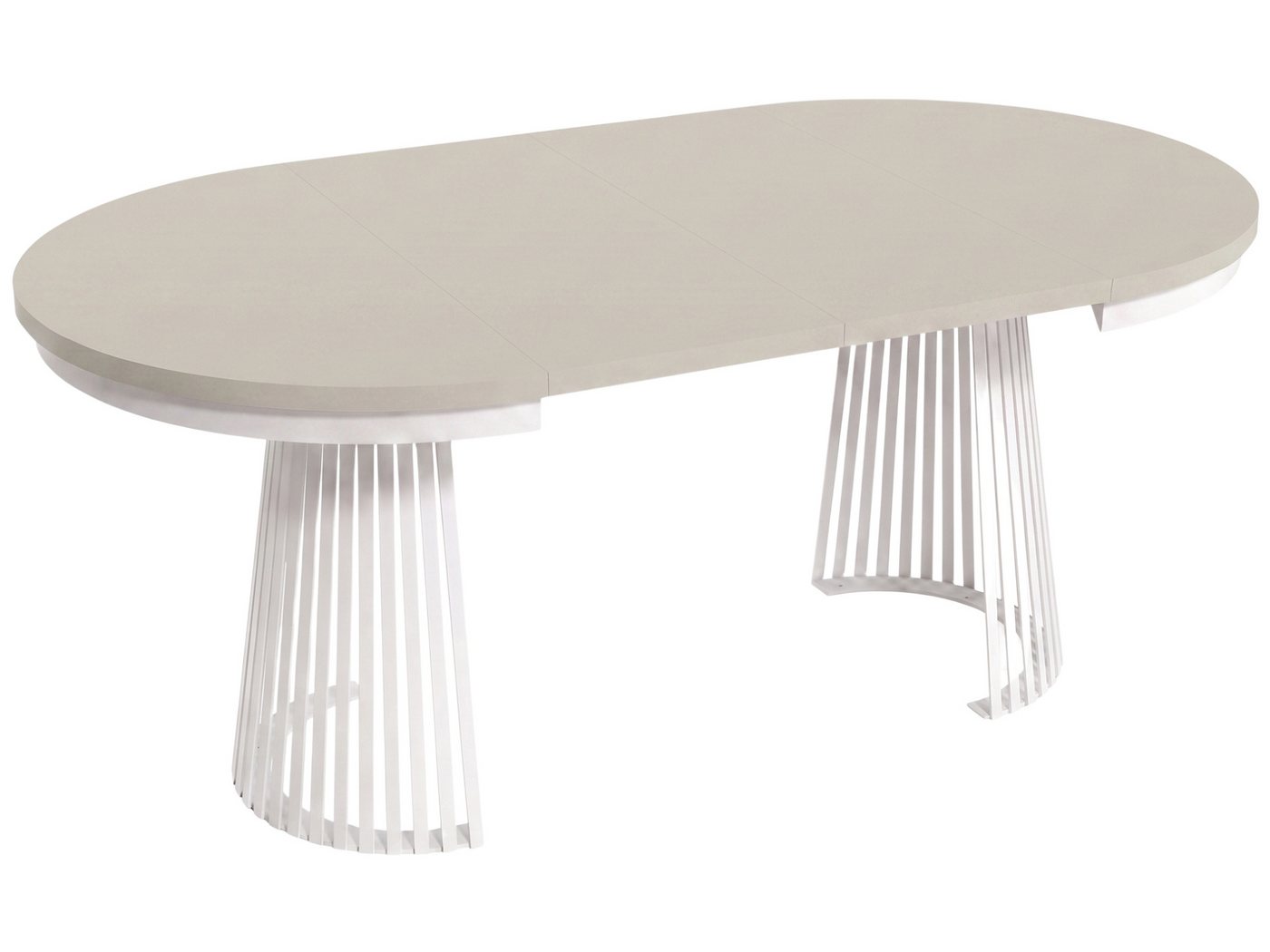 Beautysofa Esstisch Lumi im Loft-Stil, ausziehbar Ø 100–180 cm (hitze- und verfärbung beständig, Metallbeinen), verschiedene Farben – Bild 4 von 5
