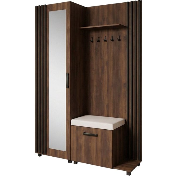 Beautysofa Garderoben-Set Livia – Design, Funktion und Ordnung in Perfektion, (Geräumiger Schuhschrank, mit praktischer Kleiderstange)
