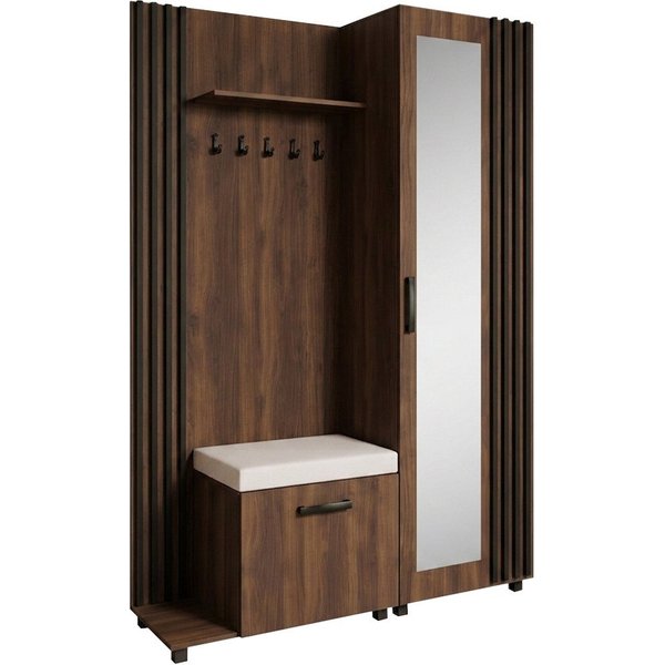 Beautysofa Garderoben-Set Livia – Design, Funktion und Ordnung in Perfektion, (Geräumiger Schuhschrank, mit praktischer Kleiderstange)