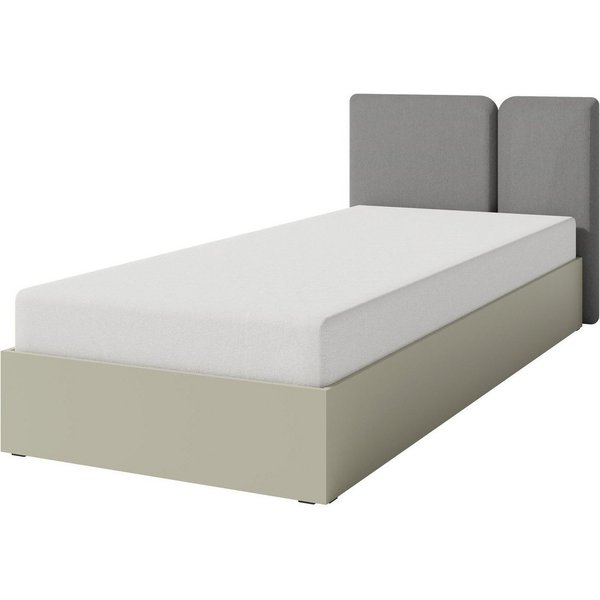 Beautysofa Jugendbett LICO mit Bettkasten, zwei Größen 90x200 oder 120x200, mit gepolstertem Kopfteil