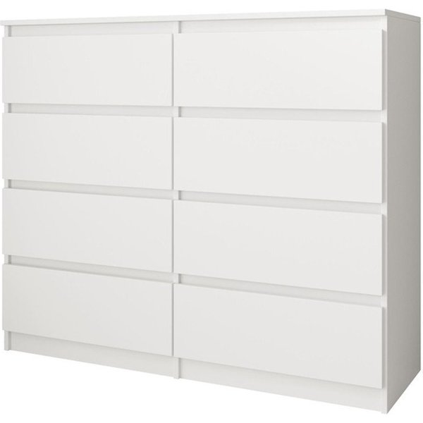 Beautysofa Kommode 100 cm LEMON mit 8 Schubladen (Moderne Schubladenkommode in Weiß oder Kaschmir, Kugelführungen), Sideboard Schlafzimmer Wohnzimmer