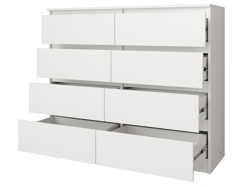 Beautysofa Kommode 100 cm LEMON mit 8 Schubladen (Moderne Schubladenkommode in Weiß oder Kaschmir, Kugelführungen), Sideboard Schlafzimmer Wohnzimmer – Bild 2 von 5