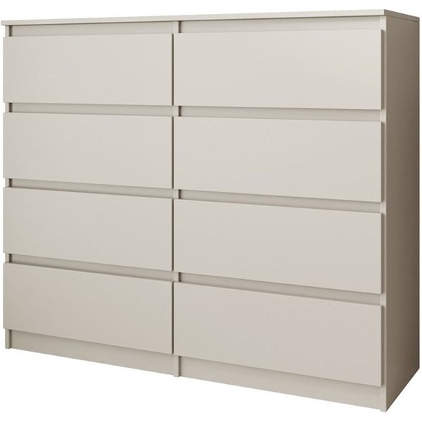 Beautysofa Kommode 100 cm LEMON mit 8 Schubladen (Moderne Schubladenkommode in Weiß oder Kaschmir, Kugelführungen), Sideboard Schlafzimmer Wohnzimmer