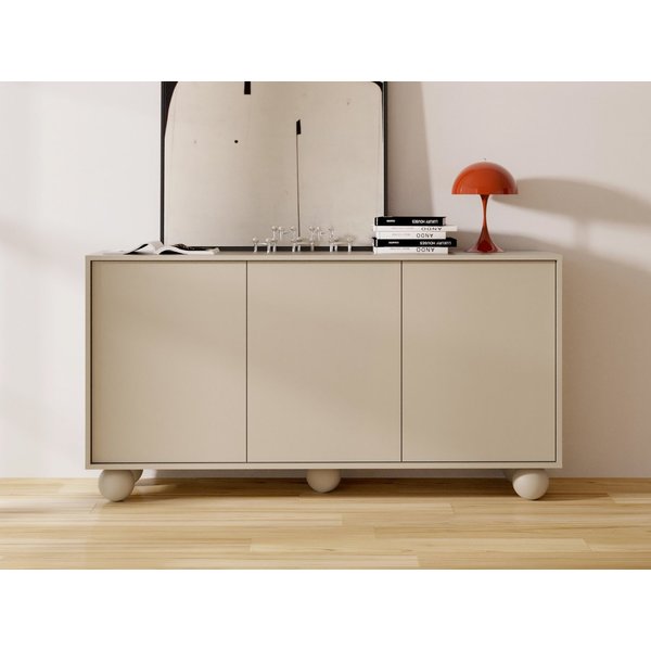Beautysofa Kommode ADEL 154 cm im modernen Stil (Sideboard grifflos 3 Türen, Push-to-Open), Design Kommode für Wohnzimmer & Schlafzimmer