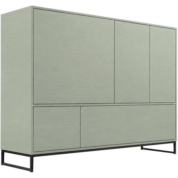 Beautysofa Kommode GIANA – elegante grifflos mit 5 Türen push‑to‑open (erhältlich in Sandbeige oder Flaschengrün), Breite: 160 cm