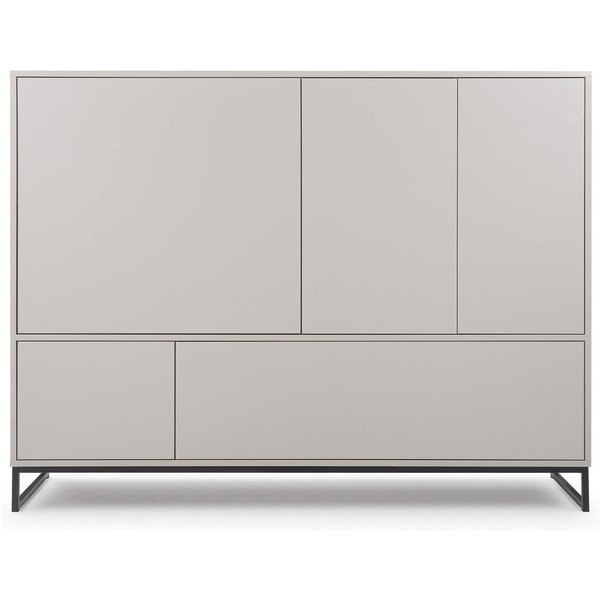 Beautysofa Kommode GIANA – elegante grifflos mit 5 Türen push‑to‑open (erhältlich in Sandbeige oder Flaschengrün), Breite: 160 cm