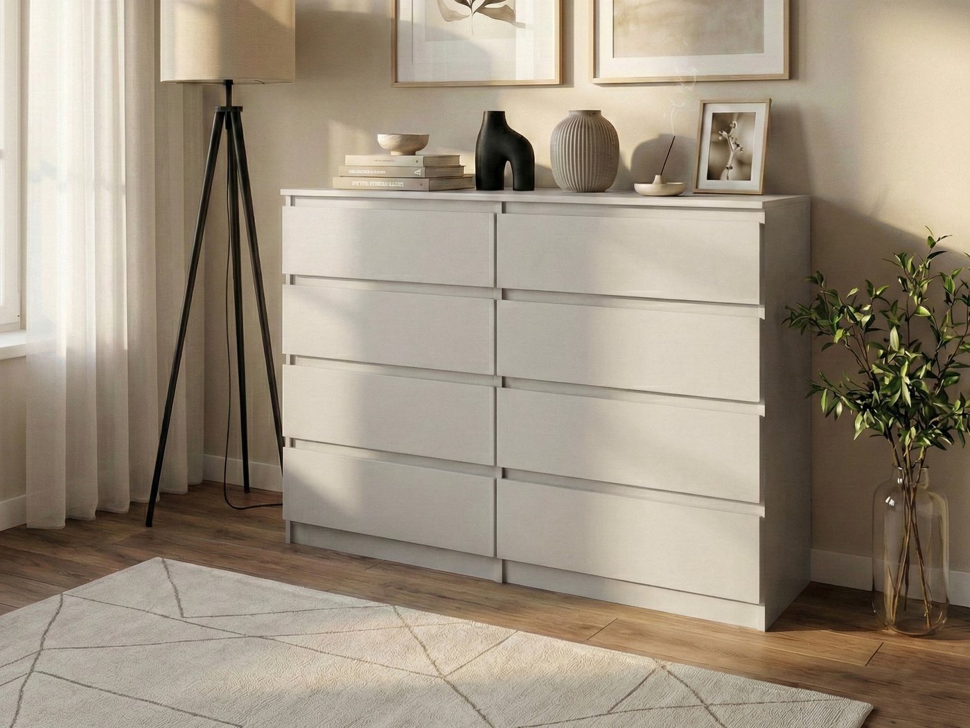 Beautysofa Kommode LEMON Kaschmir mit 8 Schubladen (Moderne Schubladenkommode Sideboard, mit Kugelführungen), Breite: 120 cm oder 140 cm – Bild 5 von 5