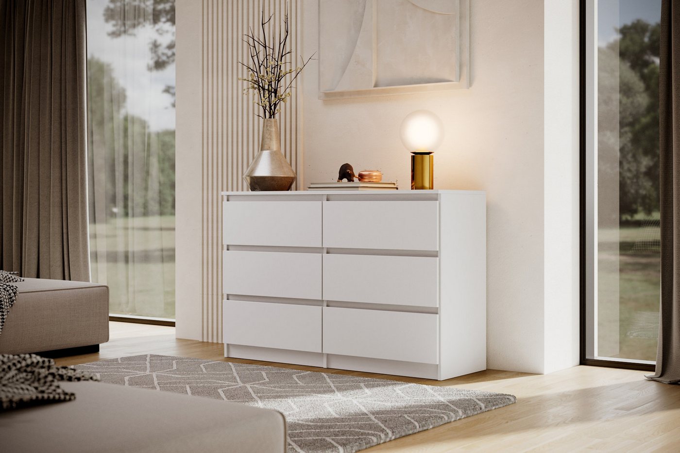 Beautysofa Kommode LEMON mit sechs Schubladen (Sideboard mit viel Stauraum, moderne Schlafzimmerkommode), Schubladenkommode für Wohnzimmer – Bild 2 von 5