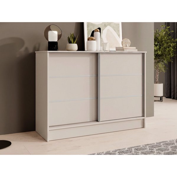 Beautysofa Kommode MIRELA mit 2 Schiebetüren (in 100 cm, 120 cm oder 160 cm, verschiedene Farben), mit dekorativen Sprossen