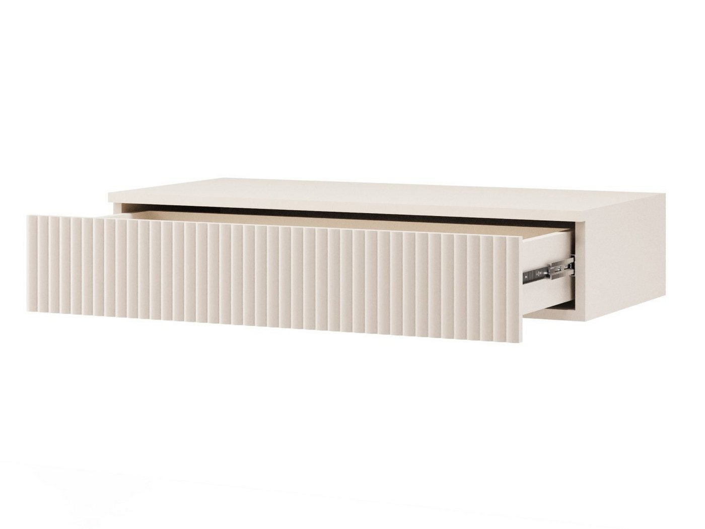 Beautysofa Konsolentisch Hängend Soft mit Rillenfront, Push-to-Open System und Schublade (grifflos, moderner Wand-Konsolentisch), Breite: 83 cm – Bild 2 von 5