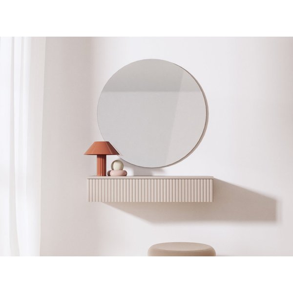 Beautysofa Konsolentisch Soft Hängend, Rillenfronten & Push-to-Open-System (mit Eine Schublade, In der trendigen Farbe Kaschmir), Breite: 80 cm
