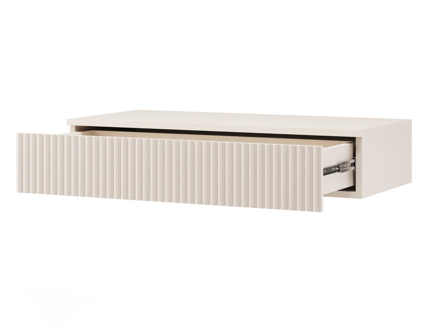 Beautysofa Konsolentisch Soft Hängend, Rillenfronten & Push-to-Open-System (mit Eine Schublade, In der trendigen Farbe Kaschmir), Breite: 80 cm – Bild 3 von 5