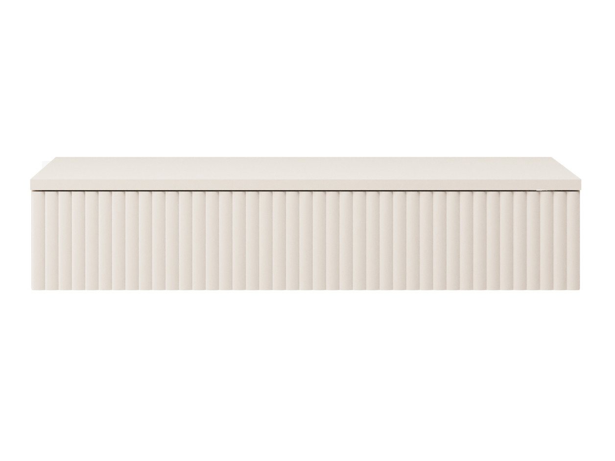 Beautysofa Konsolentisch Soft Hängend, Rillenfronten & Push-to-Open-System (mit Eine Schublade, In der trendigen Farbe Kaschmir), Breite: 80 cm – Bild 4 von 5
