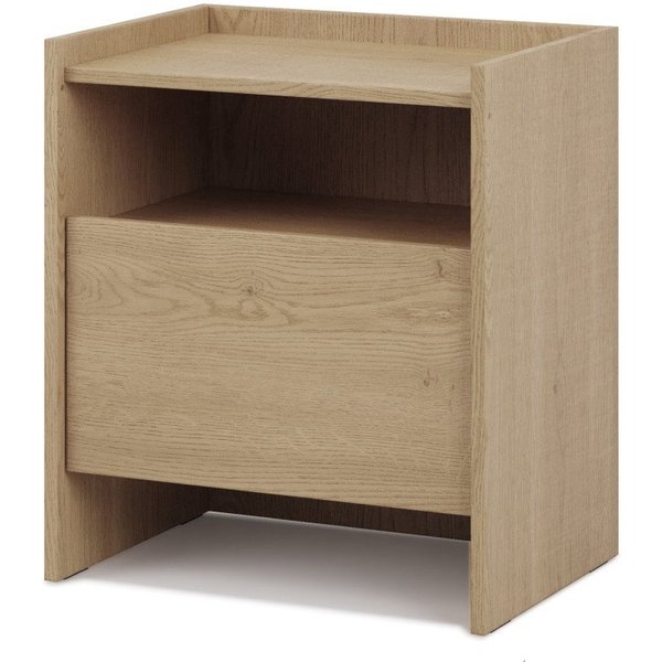 Beautysofa Nachttisch JUNI mit Schublade (Offene Ablagefläche, im Japandi-Stil)