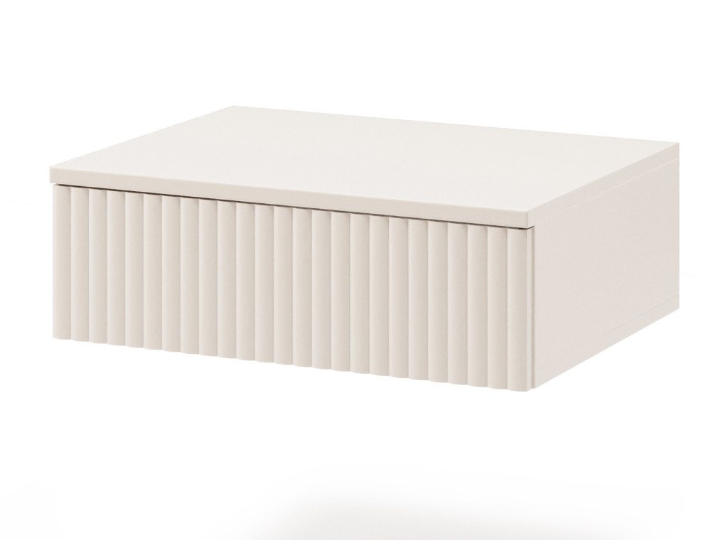 Beautysofa Nachttisch SOFT Hängend, Rillenfronten mit Push-to-Open (In der trendigen Farbe Kaschmir), Breite: 50 cm – Bild 2 von 5