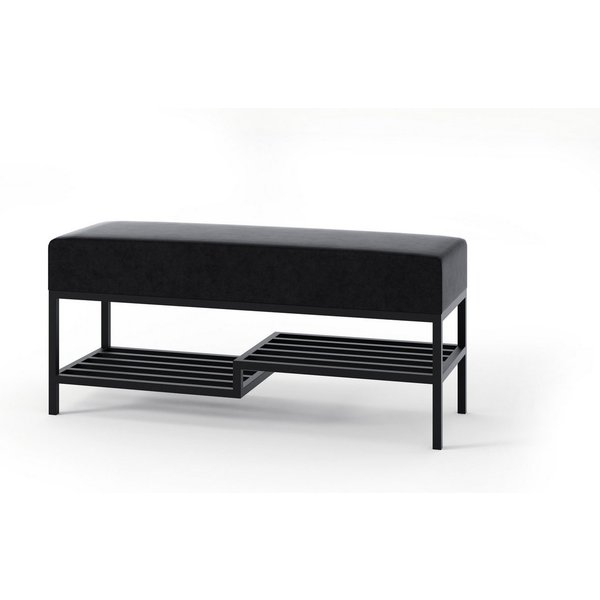 Beautysofa Polsterbank Moderne, modische elegante Bank mit Schuhregal SHELF (B:80/100/H:45/T:35cm)