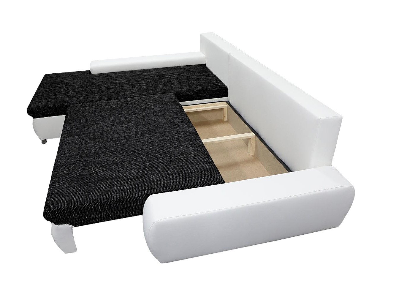 Beautysofa Polsterecke mit Schlaffunktion Teo L, L-Form Ecke Sofa Relaxcouch, Polsterecke mit Schlaffunktion Bettkasten, stilvoll Wohnzimmersofa aus Webstoff un – Bild 3 von 5