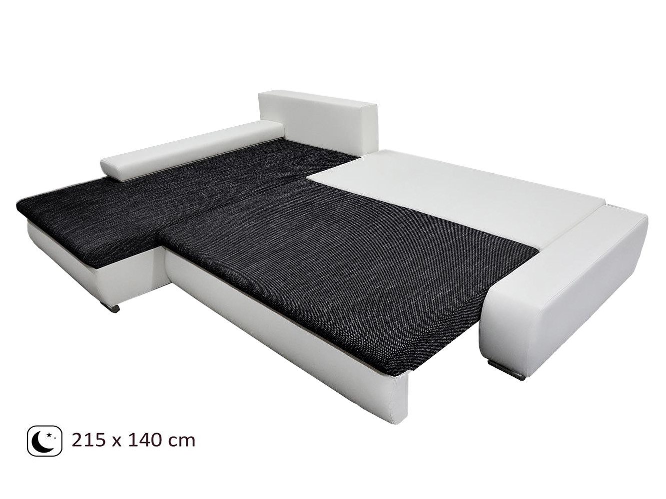 Beautysofa Polsterecke mit Schlaffunktion Teo L, L-Form Ecke Sofa Relaxcouch, Polsterecke mit Schlaffunktion Bettkasten, stilvoll Wohnzimmersofa aus Webstoff un – Bild 4 von 5