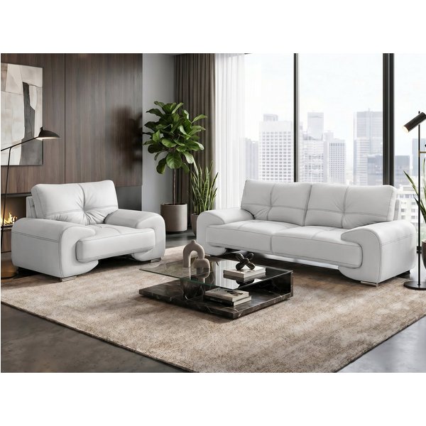 Beautysofa Polstergarnitur OMEGA 3+1 Sofa Set Wohnzimmer Garnitur Kunstleder Couchgarnitur, (modern klassisch bequem, 3-Sitzer Big-Sofa mit Sessel), verschieden