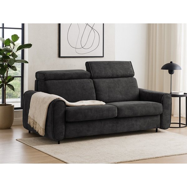 Beautysofa Schlafsofa Pavarti modernes Sofa mit italienischem Klappmechanismus und Matratze, mit Bettkasten, verstellbaren Kopfstützen und Schlaffunktion, in 3 
