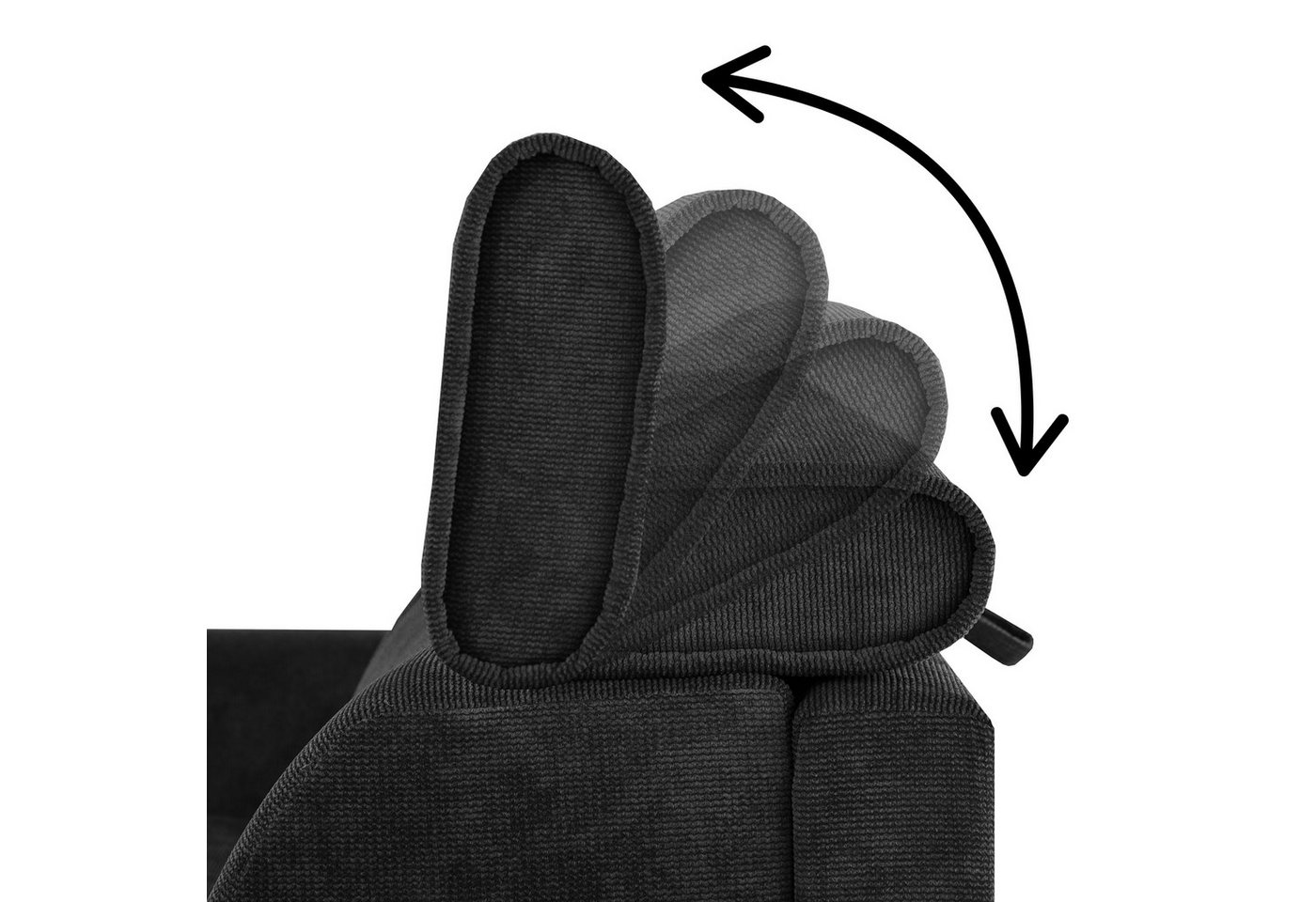 Beautysofa Schlafsofa Pavarti modernes Sofa mit italienischem Klappmechanismus und Matratze, mit Bettkasten, verstellbaren Kopfstützen und Schlaffunktion, in 3  – Bild 5 von 5