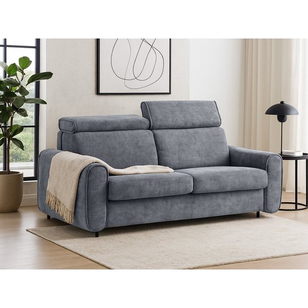 Beautysofa Schlafsofa Pavarti modernes Sofa mit italienischem Klappmechanismus und Matratze, mit Bettkasten, verstellbaren Kopfstützen und Schlaffunktion, in 3 