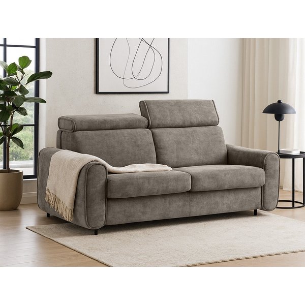 Beautysofa Schlafsofa Pavarti modernes Sofa mit italienischem Klappmechanismus und Matratze, mit Bettkasten, verstellbaren Kopfstützen und Schlaffunktion, in 3 