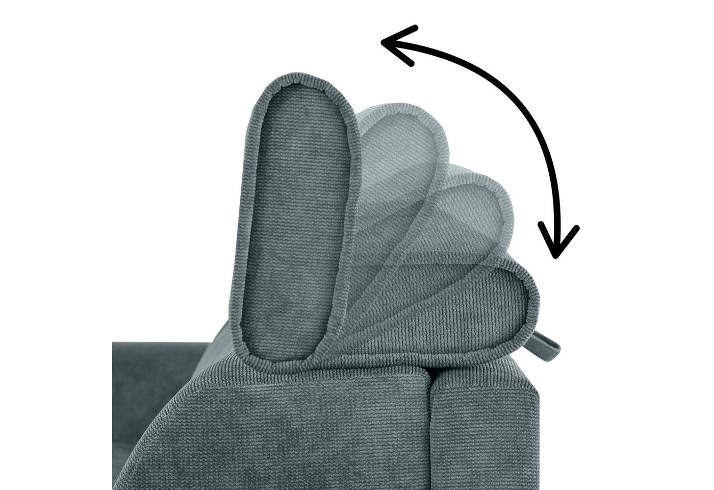 Beautysofa Schlafsofa Pavarti modernes Sofa mit italienischem Klappmechanismus und Matratze, mit Bettkasten, verstellbaren Kopfstützen und Schlaffunktion, in 3  – Bild 5 von 5