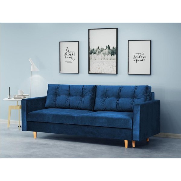 Beautysofa Schlafsofa Sigurd, mit Schlaffunktion und Bettkasten, Polstersofa aus Velours, Sofa im skandinavischen Stil