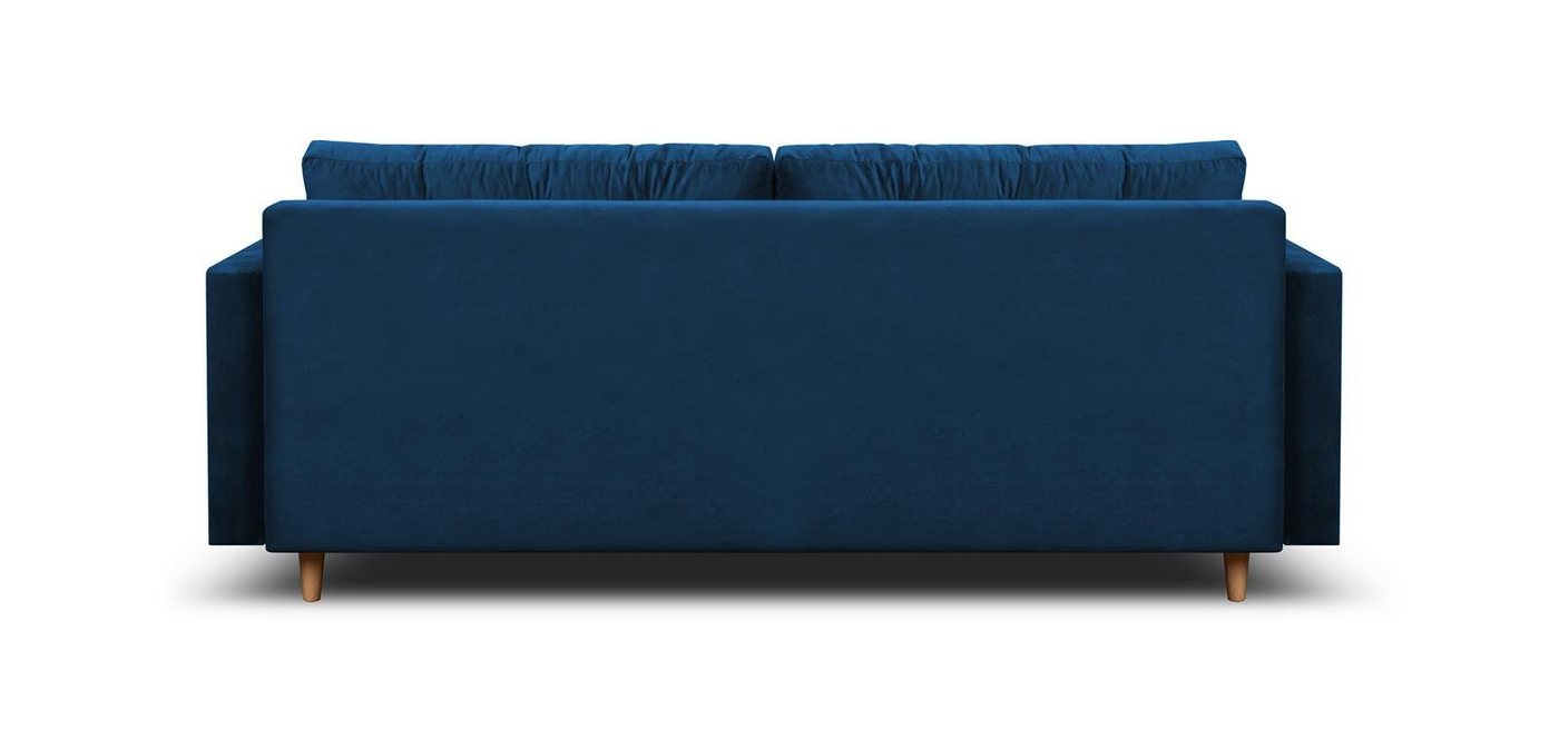 Beautysofa Schlafsofa Sigurd, mit Schlaffunktion und Bettkasten, Polstersofa aus Velours, Sofa im skandinavischen Stil – Bild 5 von 5