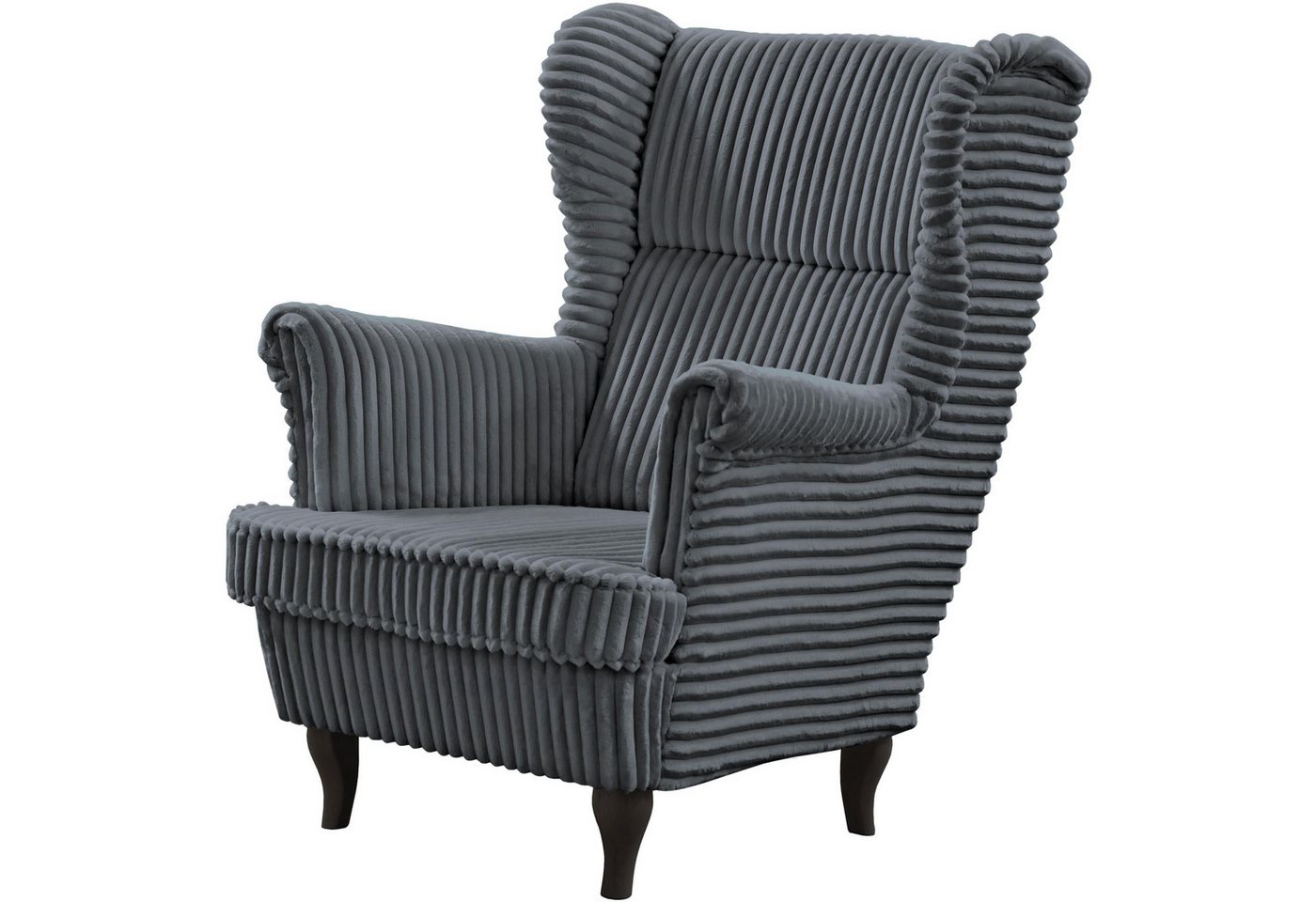Beautysofa Sessel Moderner, bequemer, weicher, eleganter Sessel FELIX (Holzbeine, Farbe: Buche, Weiß oder Wenge – Ihre Wahl, Breite: 84 cm), Stoff Cord – Bild 2 von 5