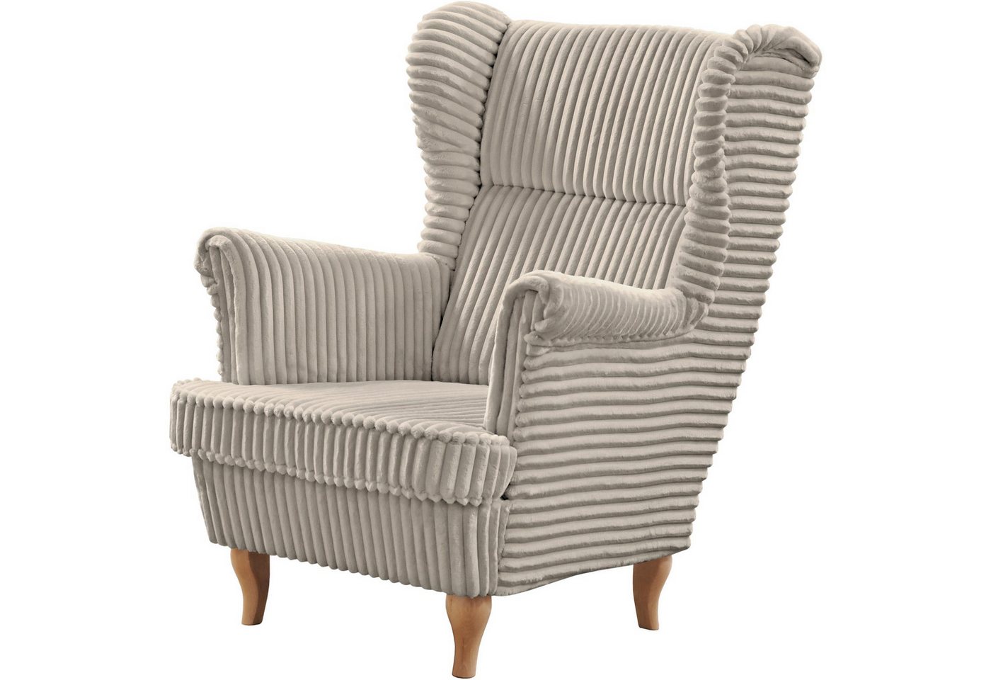 Beautysofa Sessel Moderner, bequemer, weicher, eleganter Sessel FELIX (Holzbeine, Farbe: Buche, Weiß oder Wenge – Ihre Wahl, Breite: 84 cm), Stoff Cord – Bild 2 von 5